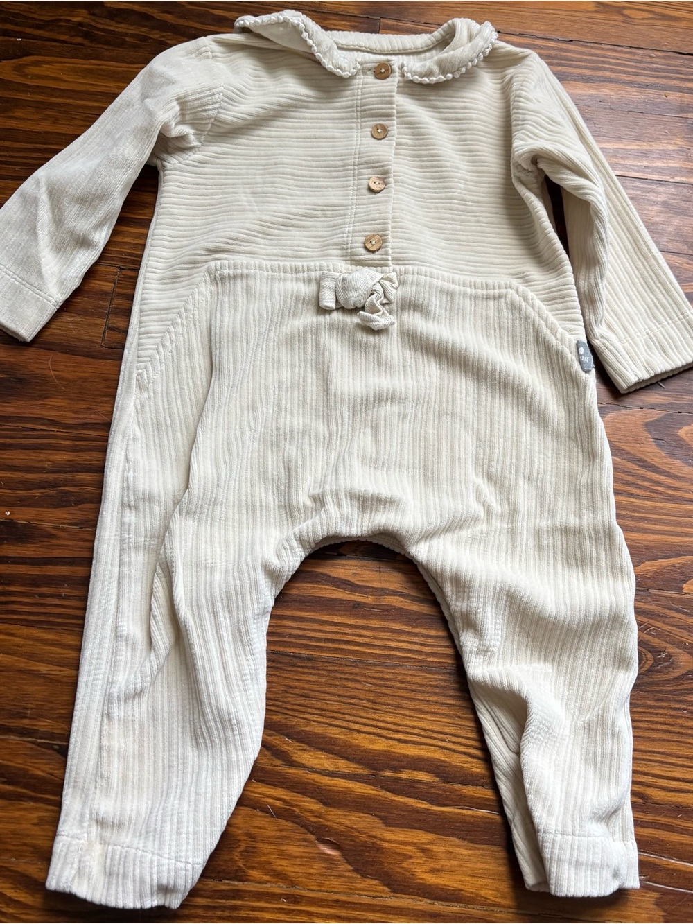 Snug Portugal organic velour Ribbed Long-Sleeve jumpsuit